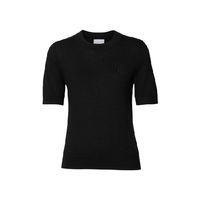 Shop Burberry Monogram Motif Cashmere Top In Black