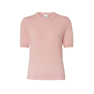 Shop Burberry Monogram Motif Cashmere Top In Pink
