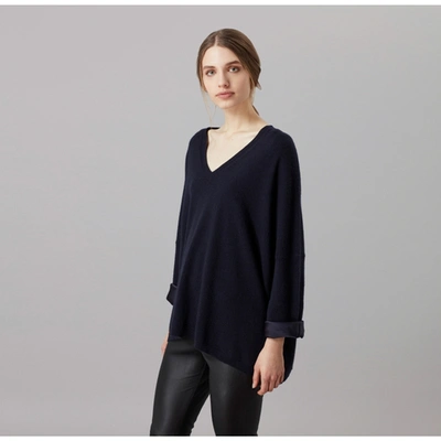 Shop Amanda Wakeley Hutton Midnight Cashmere Boyfriend Top