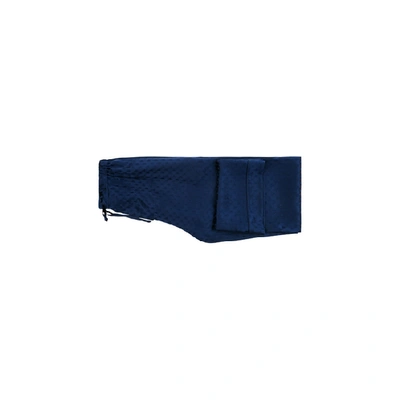 Shop Meng Men S Navy Silk Geometric Jacquard Trousers