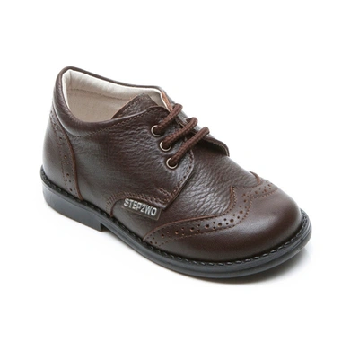 Shop Step2wo Lord - Patent Brogue In Brown 20-23