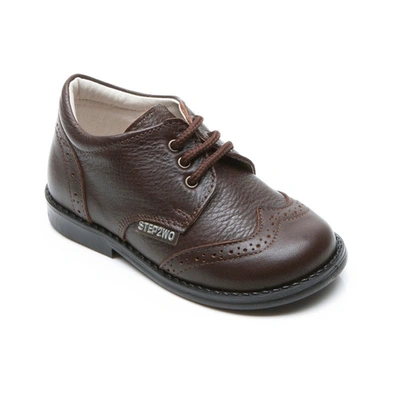 Shop Step2wo Lord - Patent Brogue In Brown 24-26