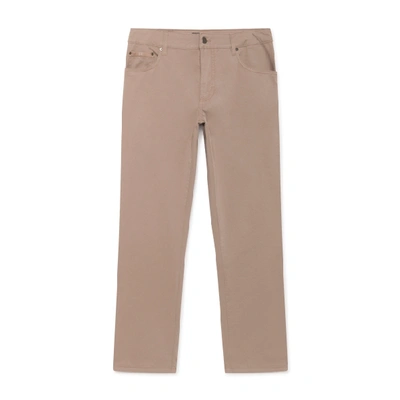 Shop Hackett Trinity Regular Fit Cotton Five Pocket Chino Trousers In Oatmeal
