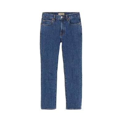 Shop Burberry Straight Fit Japanese Denim Jeans In Blue