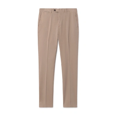 Shop Hackett Kensington Slim Fit Cotton Chino Trousers In Oatmeal