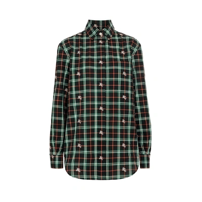 Shop Burberry Fil Coupe Check Cotton Shirt In Ochre Orange Ip Chk