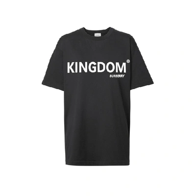 Shop Burberry Kingdom Print Cotton Oversized T-shirt In Black