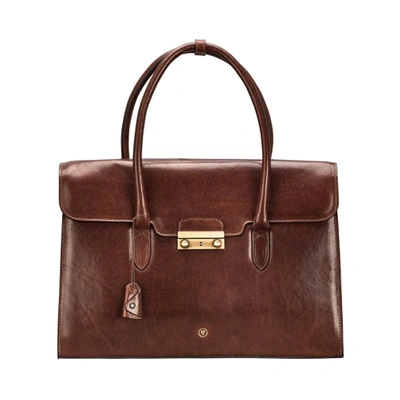 Shop Maxwell Scott Bags Women S Italian Tan Leather Work Bag For Laptop In Chestnut Tan