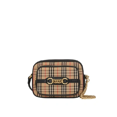 Shop Burberry The 1983 Check Link Camera Bag In Black