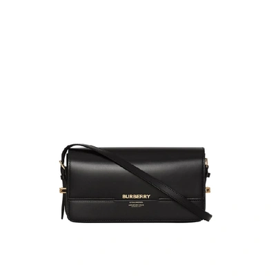 Shop Burberry Mini Leather Grace Bag In Black