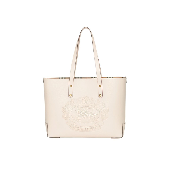 burberry embossed crest leather tote