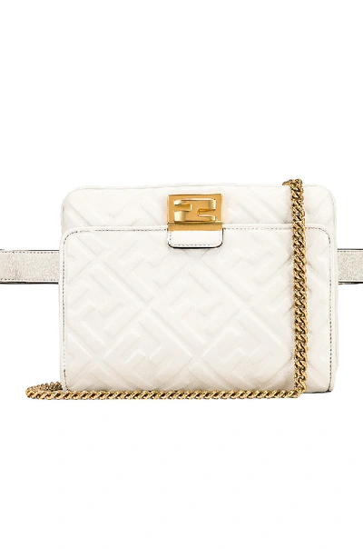 Shop Fendi Upside Down Crossbody Bag In White