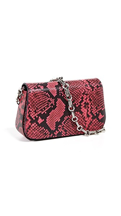 Shop Avec La Troupe Bevy Chain Bag In Magenta Python