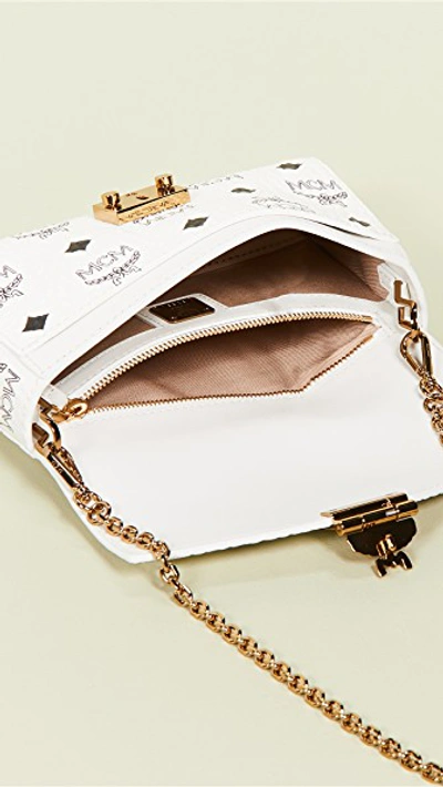 Shop Mcm Patrica Visetos Belt Bag In White
