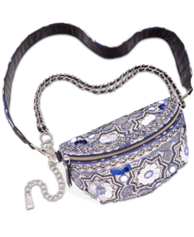 Shop Steve Madden Sabby Convertible Belt Bag In Navy/silver