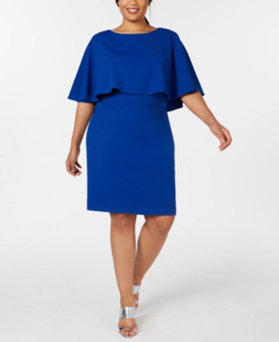 Calvin klein plus shop size capelet sheath dress