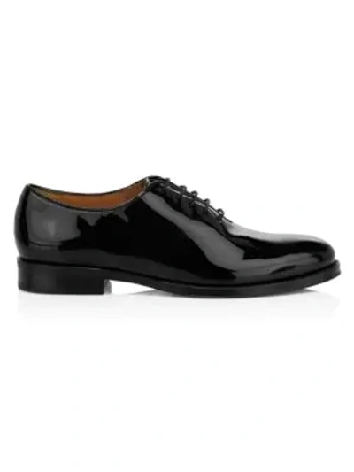 Shop Cole Haan Gramercy Patent Leather Wholecut Oxfords In Black