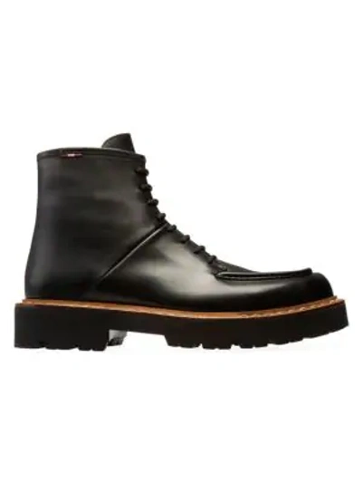 Shop Bally Lybern Leather Combat Boots In Black