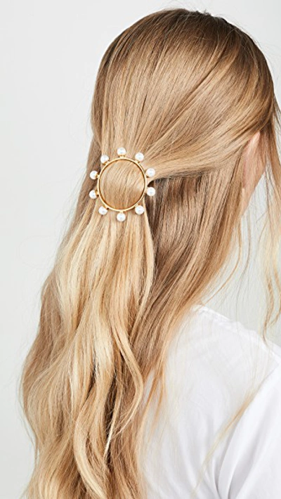 Shop Lelet Ny Solar Pearl Barrette In Gold