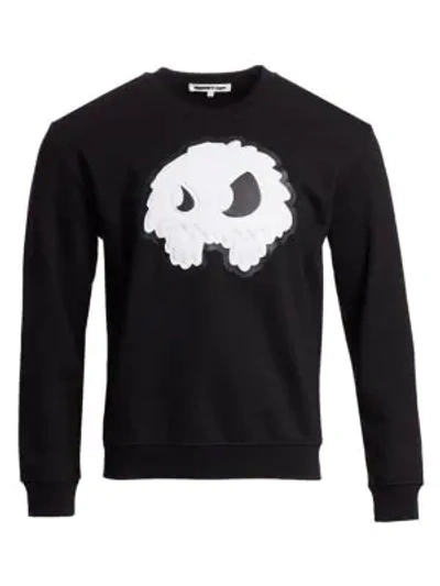 Shop Mcq By Alexander Mcqueen Monster Embossed Sweatshirt In Darkest Black