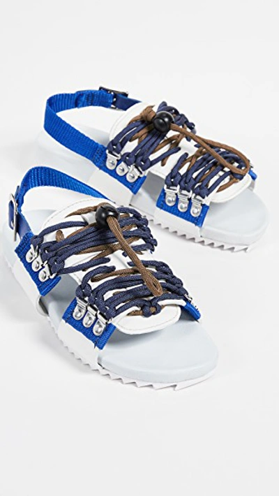 X House Of Holland Willa Sandals In White blue