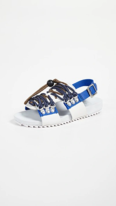 X House Of Holland Willa Sandals In White blue