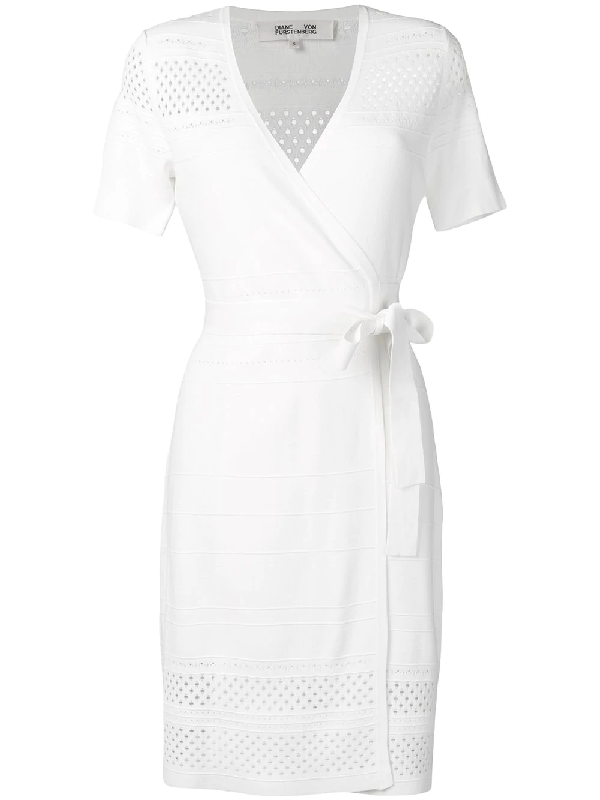 dvf white wrap dress