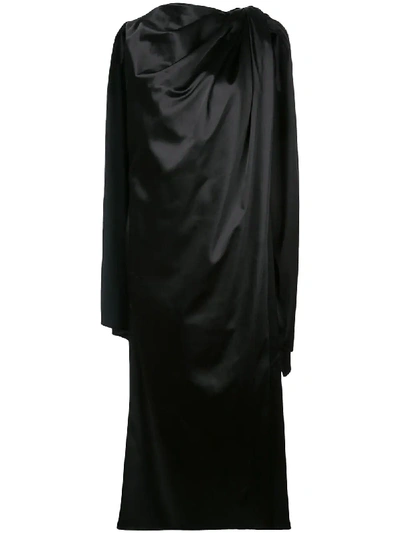 Shop Marina Moscone Cape-kleid - Schwarz In Black