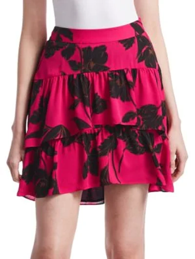 Shop A.l.c Baxter Silk Mini Skirt In Hot Pink