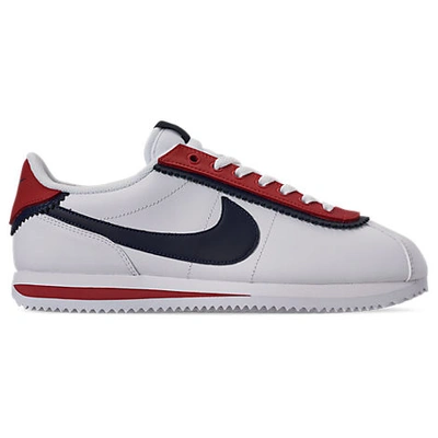 Shop Nike Men's Cortez Basic Se Casual Shoes In White / Red Size 11.0 Leather