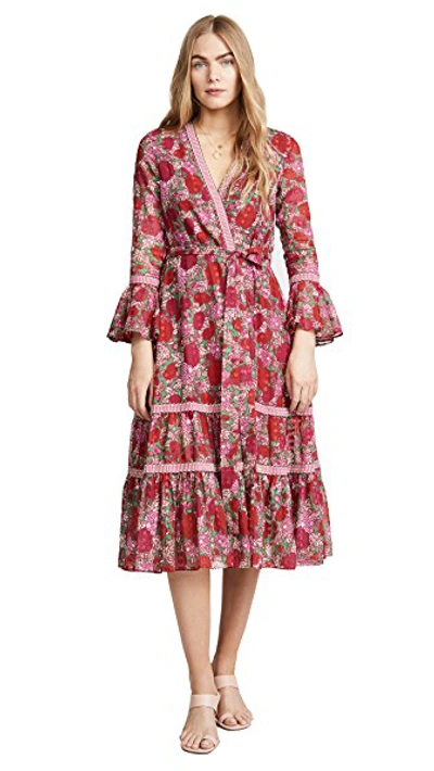 Shop Alexis Marcas Dress In Fuchsia Bouquet