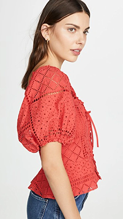 Shop Parker Chica Combo Blouse In Roseberry