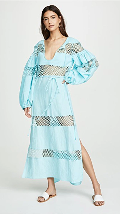 Shop A Mere Co Gustavia Maxi Dress In Baby Blue
