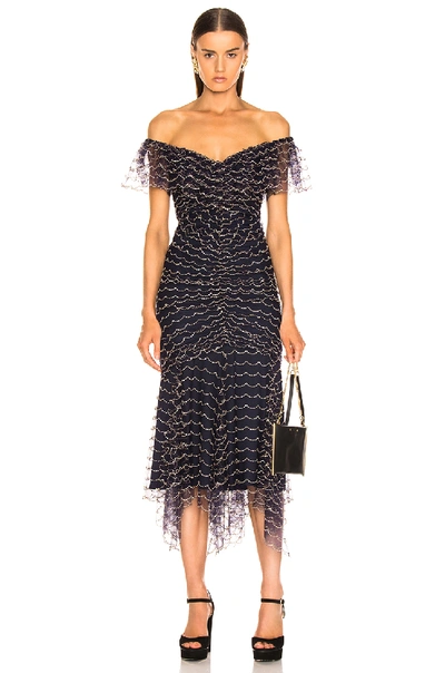 Shop Alice Mccall Valentine Midi Dress In Indigo