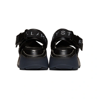STELLA MCCARTNEY 黑色徽标绑带防水台凉鞋