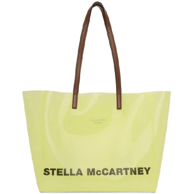 Shop Stella Mccartney Translucent Yellow Monogram Tote In 7021 Yellow
