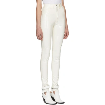 Shop Maison Margiela Off-white Skinny Trousers In 101 White