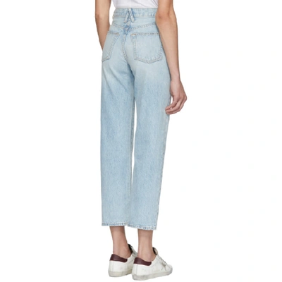 Shop Slvrlake Blue London Crop High-rise Straight-leg Jeans In Love Song