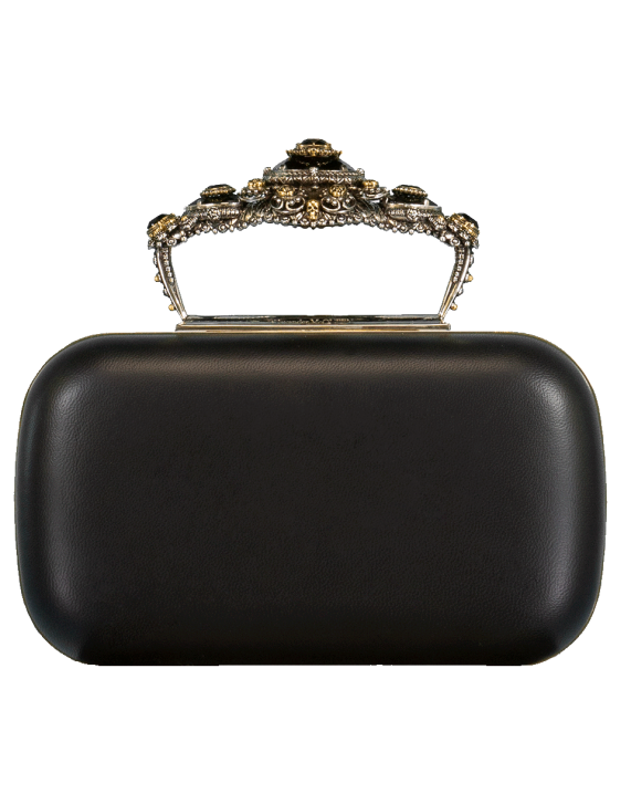 Alexander Mcqueen Box Leather Clutch Bag In Black | ModeSens