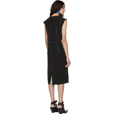 Shop Maison Margiela Black Decortique Embroidered Dress In 900 Black