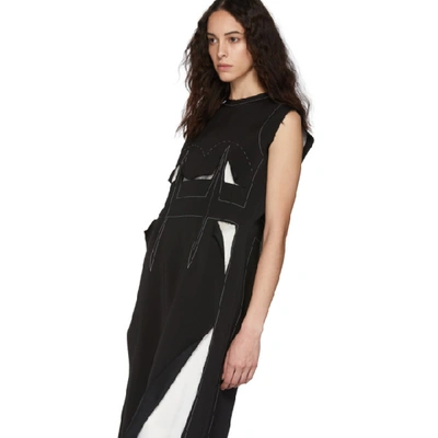 Shop Maison Margiela Black Decortique Embroidered Dress In 900 Black