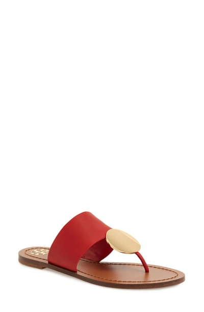 Shop Tory Burch Patos Sandal In Brilliant Red/ Gold