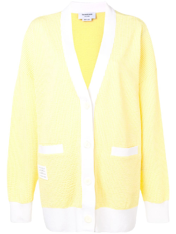 Thom Browne Cardigan Im Oversized Look Gelb In Yellow Modesens