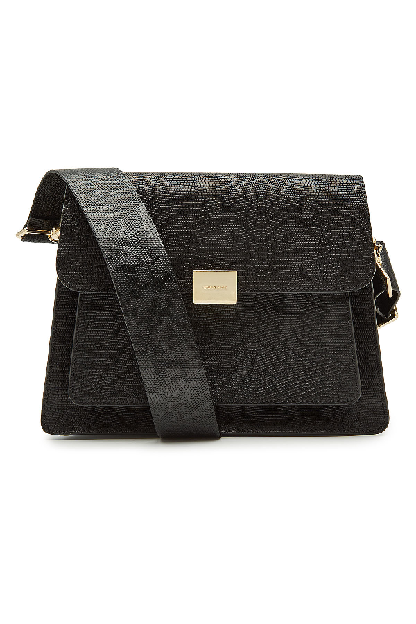 Anine Bing Felix Leather Shoulder Bag In Black | ModeSens