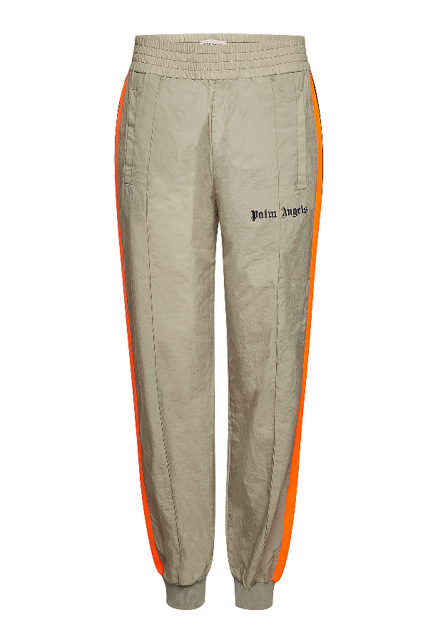 grey and orange track pants