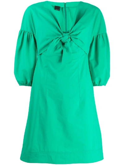 Shop Pinko Knot Detail Flared Dress - Green