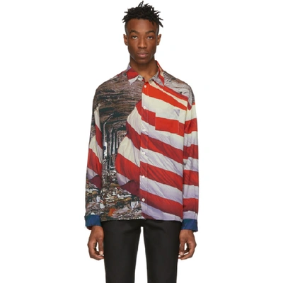 Shop 424 Multicolor American Flag Detroit Button Up Shirt In Americangla