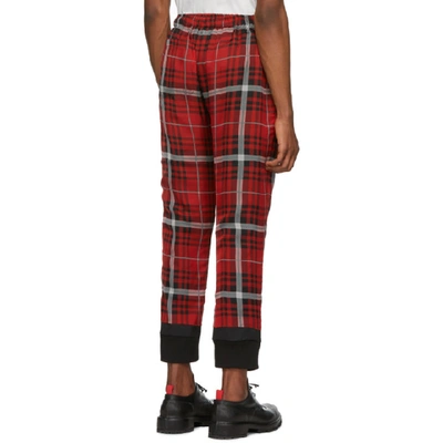 Shop 424 Black And Red Silk Lounge Pants In Black/red
