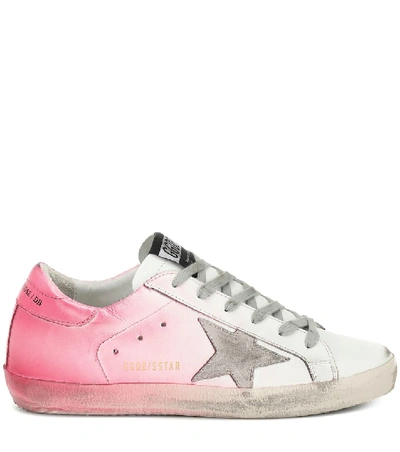 Shop Golden Goose Superstar Leather Sneakers In Pink