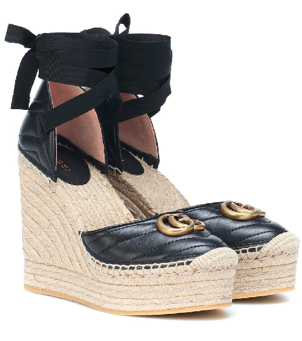 gucci black wedges